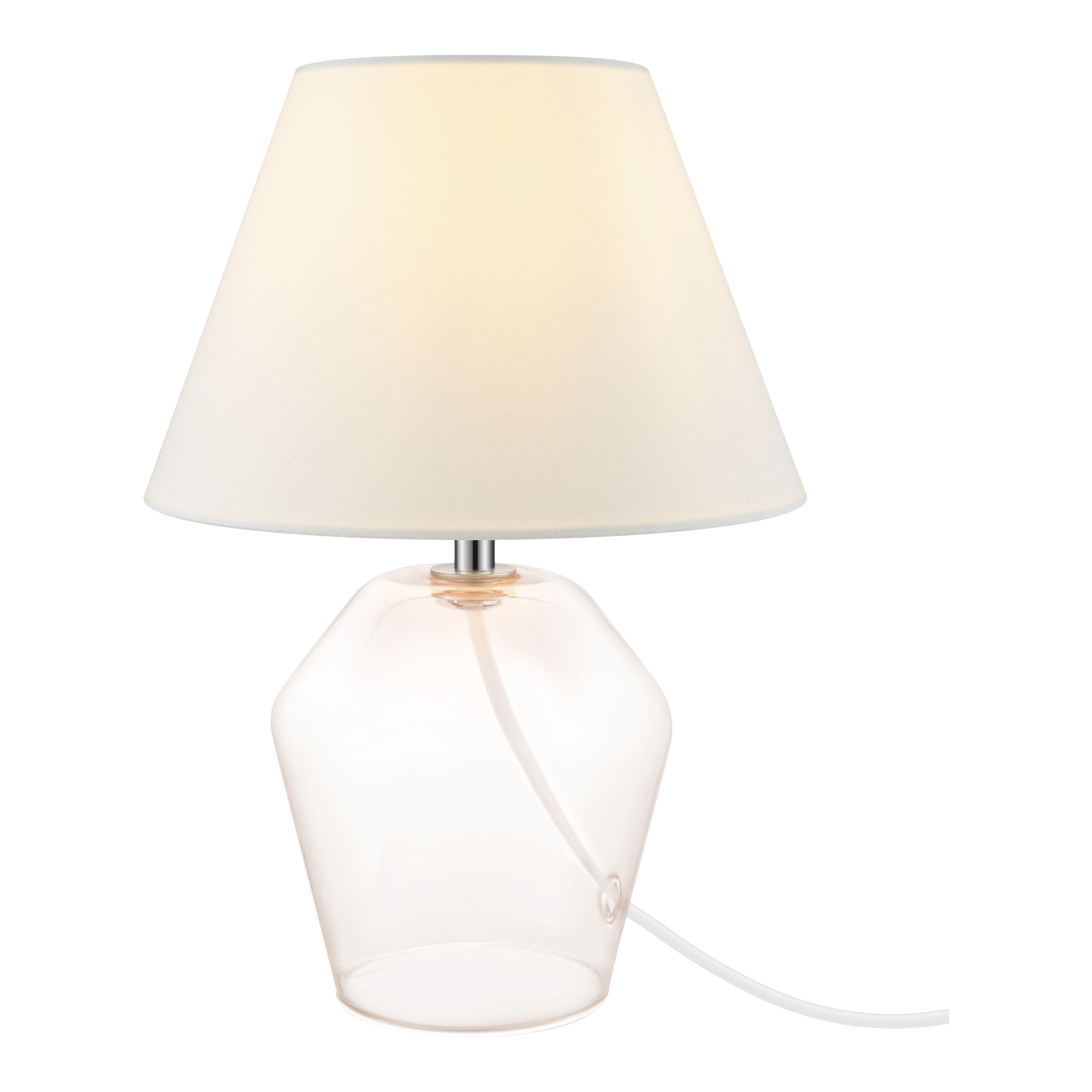 Cream & Clear Glass LED Table lamp