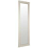 Cream Distressed effect Rectangular Wall-mounted Framed Mirror, (H)131cm (W)41cm