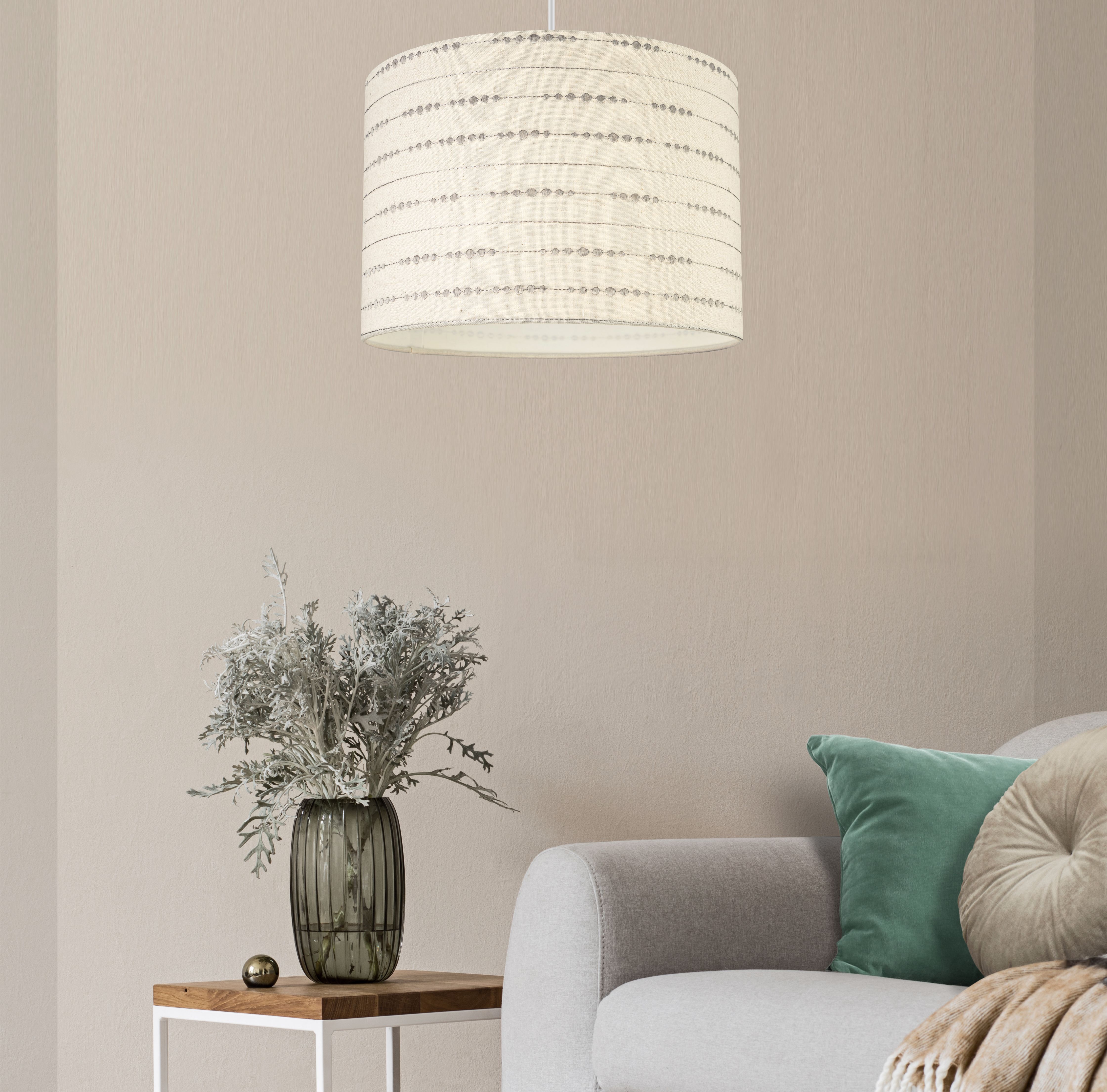 Cream Embroidered Drum Lamp shade (D)30cm