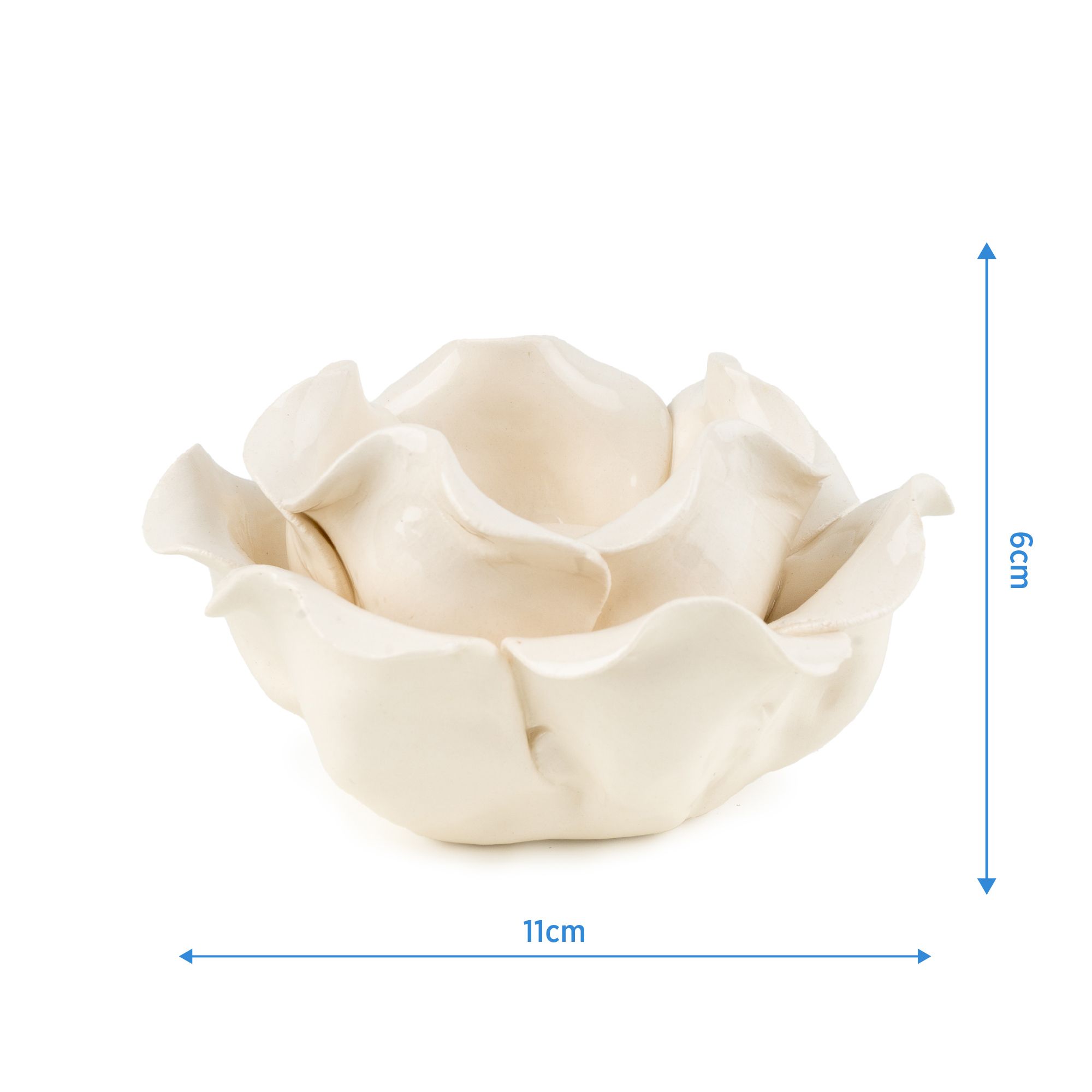 Cream Flower Ceramic Tea light holder