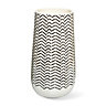 Cream Geometric herringbone Dolomite Vase