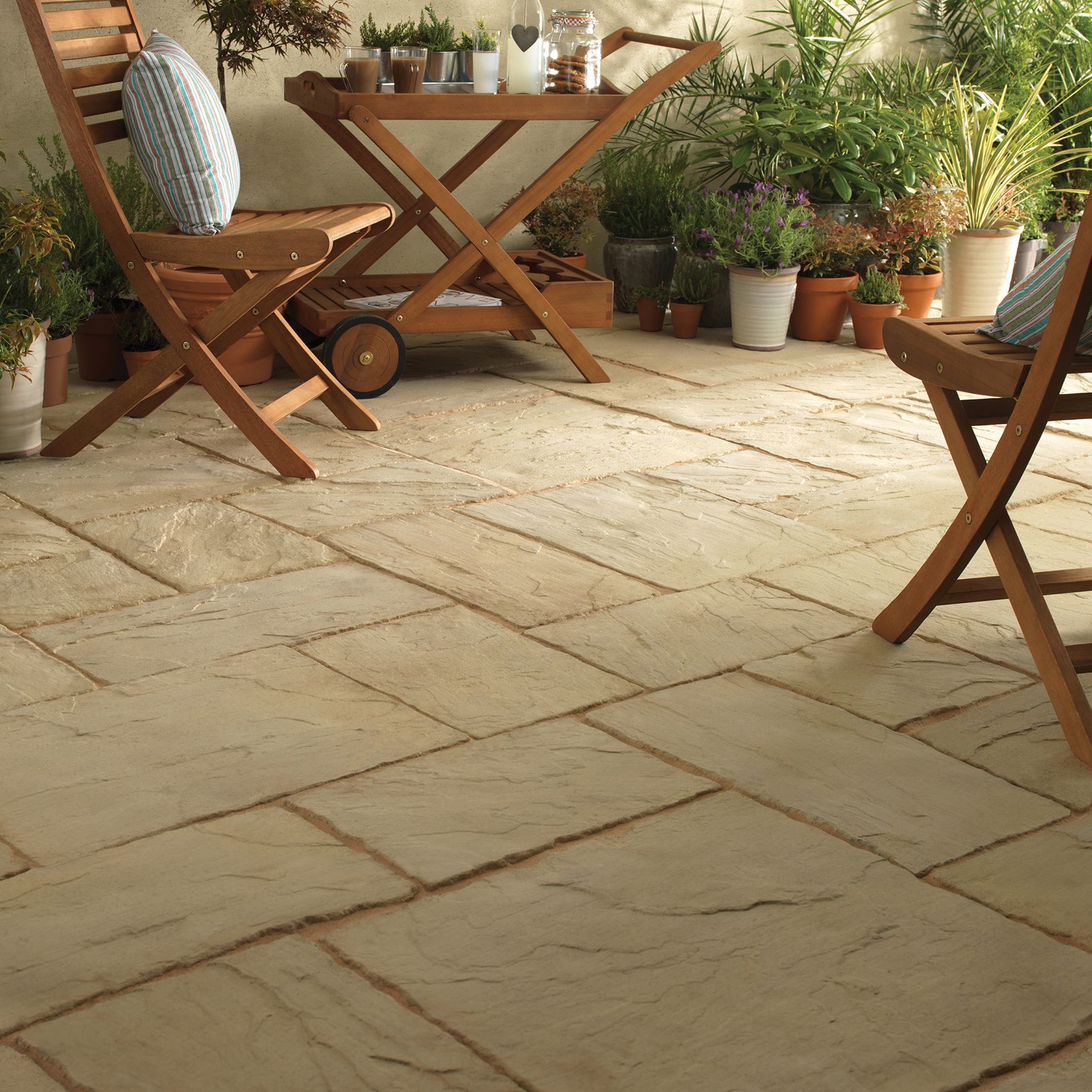 Cream Paving slab (L)300mm (W)450mm DIY at B&Q
