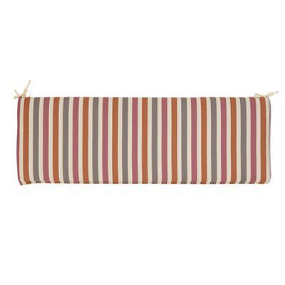 Cream, pink, grey & orange Striped Rectangular Bench cushion (L)125cm x (W)44cm