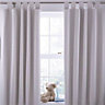 Cream Plain Blackout Tab top Curtains (W)168cm (L)137cm, Pair