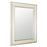 Cream Rectangular Wall-mounted Framed Mirror, (H)51cm (W)41cm