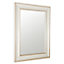 Cream Rectangular Wall-mounted Framed Mirror, (H)51cm (W)41cm
