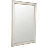 Cream Rectangular Wall-mounted Framed Mirror, (H)87cm (W)61cm