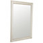 Cream Rectangular Wall-mounted Framed Mirror, (H)87cm (W)61cm