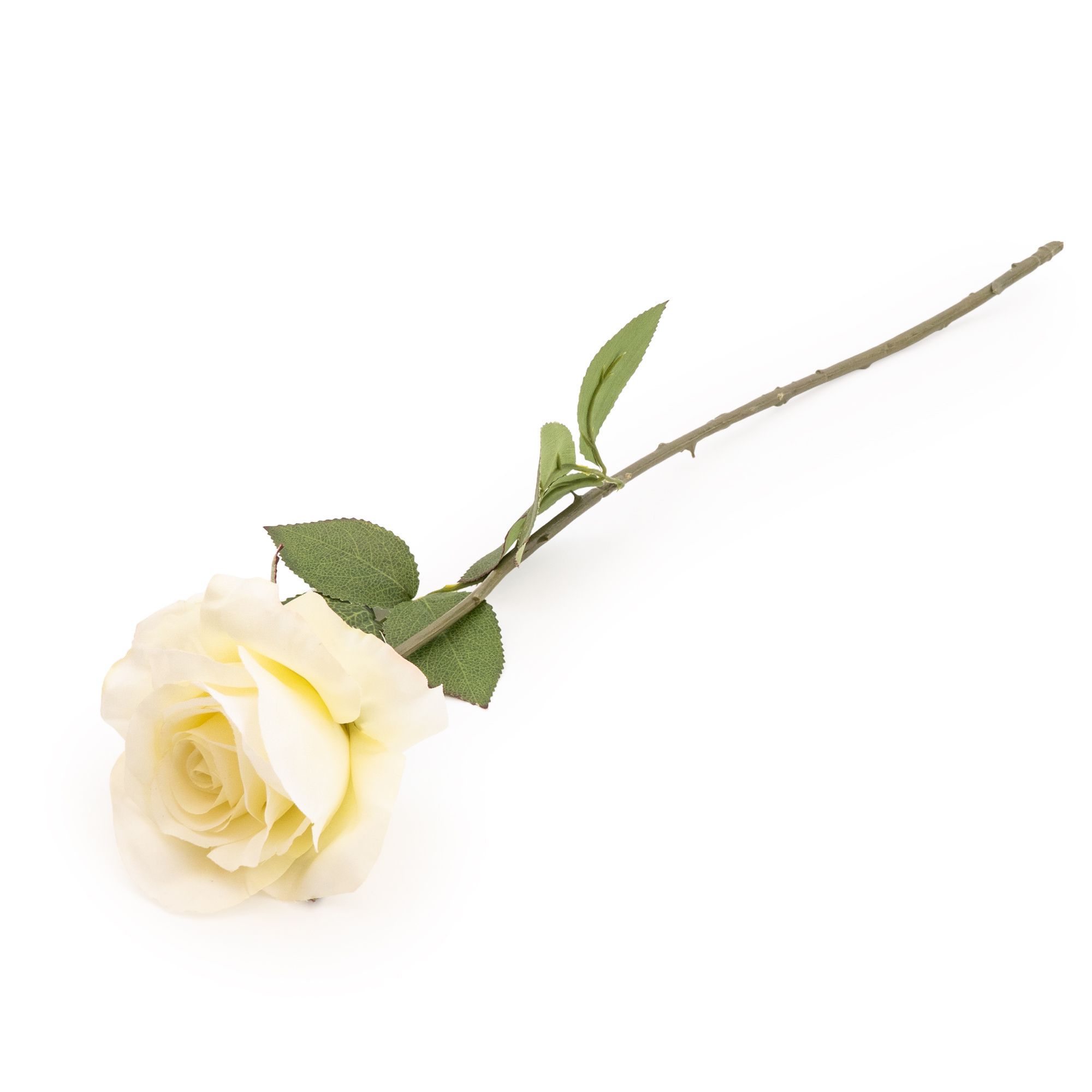 Cream Rose Single stem Artificial flower (H) 540mm