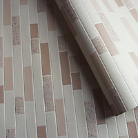 Cream Tile effect Blown Wallpaper
