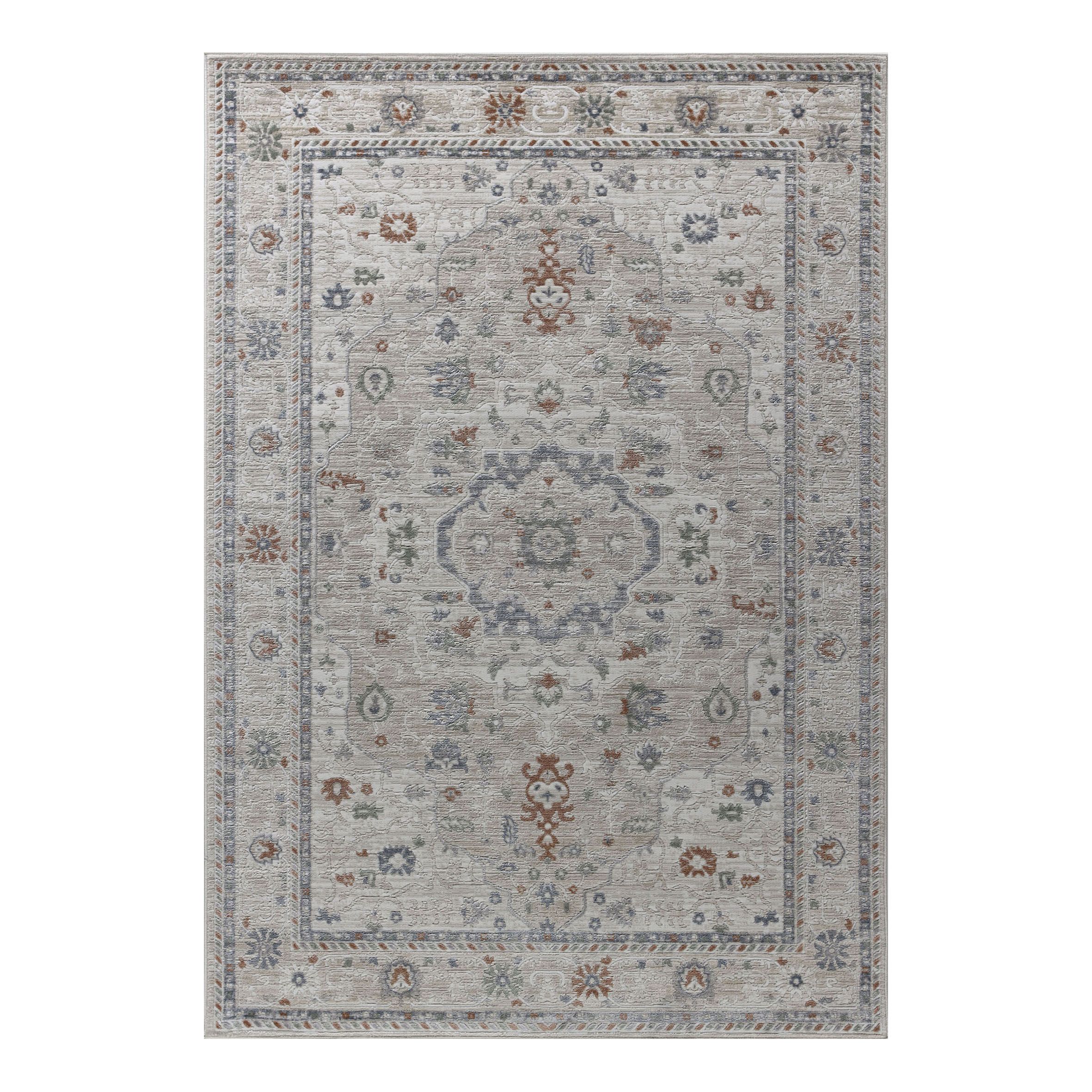 Cream Traditional Medium Rug, (L)170cm x (W)120cm