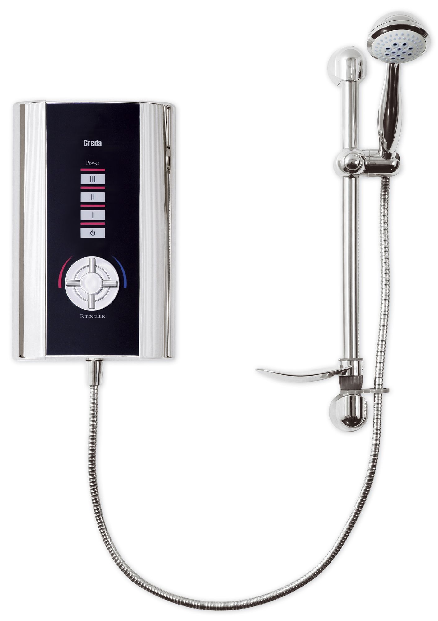 creda advantage black chrome effect electric shower 9 5 kw diy at b q