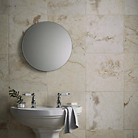 Crema Cream Patterned Marble effect Wall & floor Tile Sample