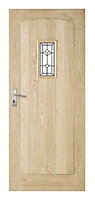 Croft 2 panel Bevelled Glazed Hardwood veneer External Front Door, (H)2032mm (W)813mm