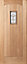 Croft 3 panel Bevelled Glazed Hardwood veneer External Front door, (H)1981mm (W)838mm