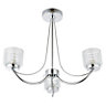 Cromwell Square cut glass Brushed Glass & metal Chrome effect 3 Lamp Ceiling light