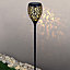 Cropani Black with gold effect interior Solar-powered Integrated LED Outdoor Stake light