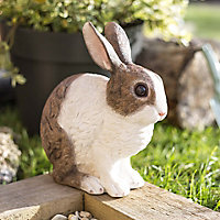 Crouching rabbit Garden ornament (H)26cm