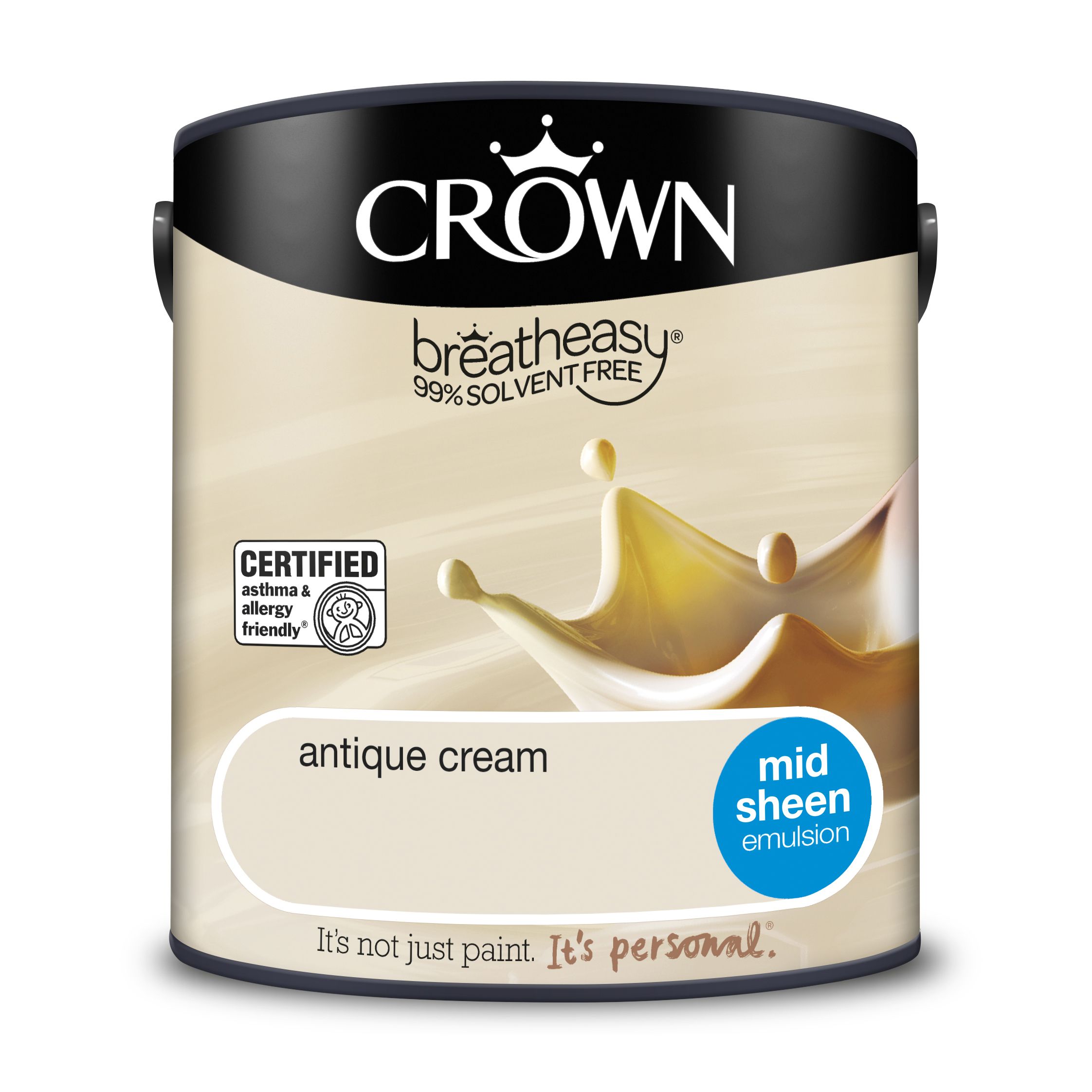 Crown Breatheasy Antique cream Mid sheen Emulsion paint, 2.5L