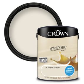 Crown Breatheasy Antique cream Mid sheen Emulsion paint, 5L