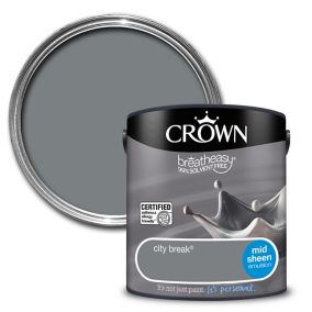 Crown Breatheasy City break Mid sheen Emulsion paint, 2.5L