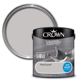 Crown Breatheasy Cloud burst Mid sheen Emulsion paint, 2.5L