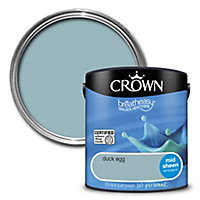 Crown Breatheasy Duck egg Mid sheen Emulsion paint, 2.5L