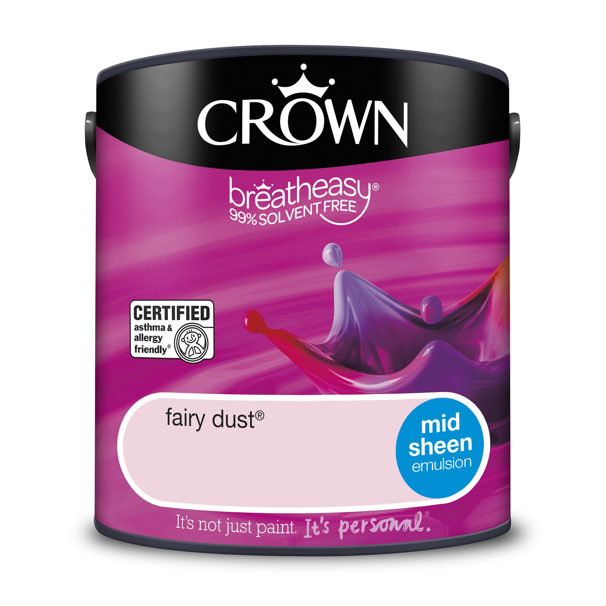 Crown Breatheasy Fairy dust Mid sheen Wall & ceiling Emulsion paint, 2.5L