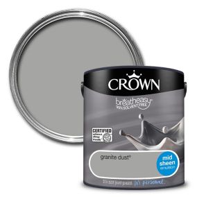 Crown Breatheasy Granite dust Mid sheen Emulsion paint, 2.5L