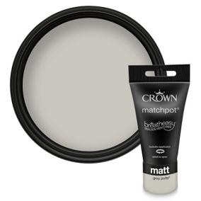 Crown Breatheasy Grey putty Matt Emulsion paint, 40ml
