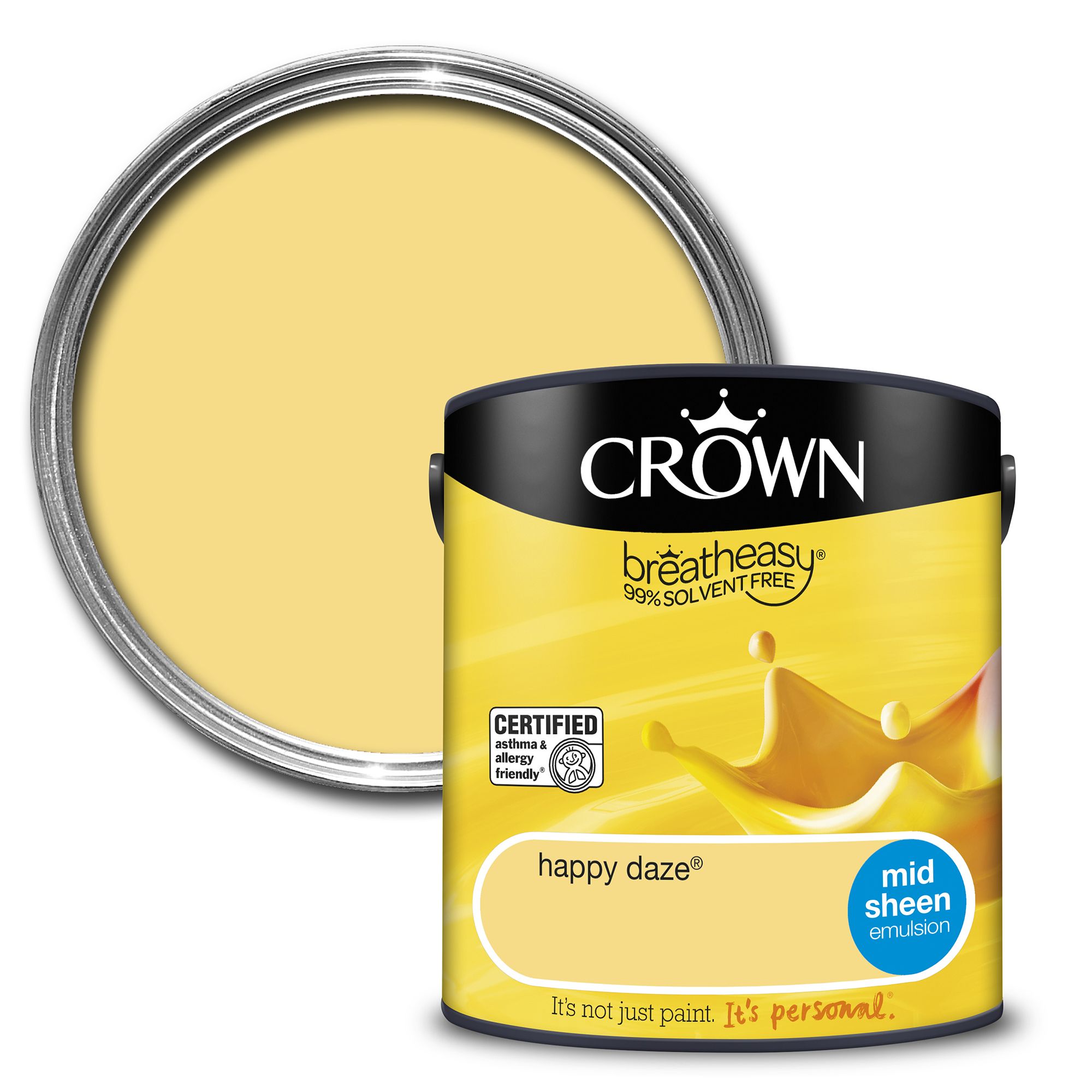 Crown Breatheasy Happy daze Mid sheen Emulsion paint, 2.5L
