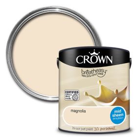 Crown Breatheasy Magnolia Mid sheen Emulsion paint, 2.5L
