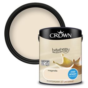 Crown Breatheasy Magnolia Mid sheen Emulsion paint, 5L