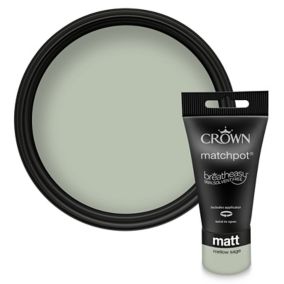 Crown Breatheasy Mellow sage Matt Emulsion paint, 40ml Tester pot
