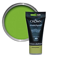 Crown Breatheasy Olive press Matt Emulsion paint, 40ml