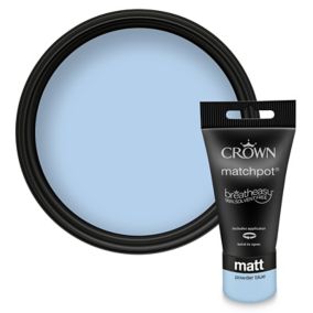Crown Breatheasy Powder blue Matt Emulsion paint, 40ml