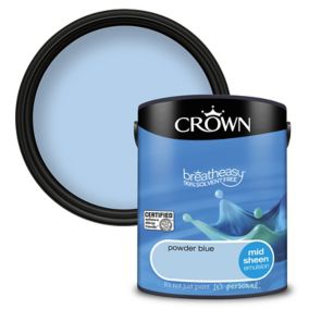 Crown Breatheasy Powder blue Mid sheen Emulsion paint, 5L