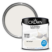 Crown Breatheasy Sail white Mid sheen Emulsion paint, 2.5L
