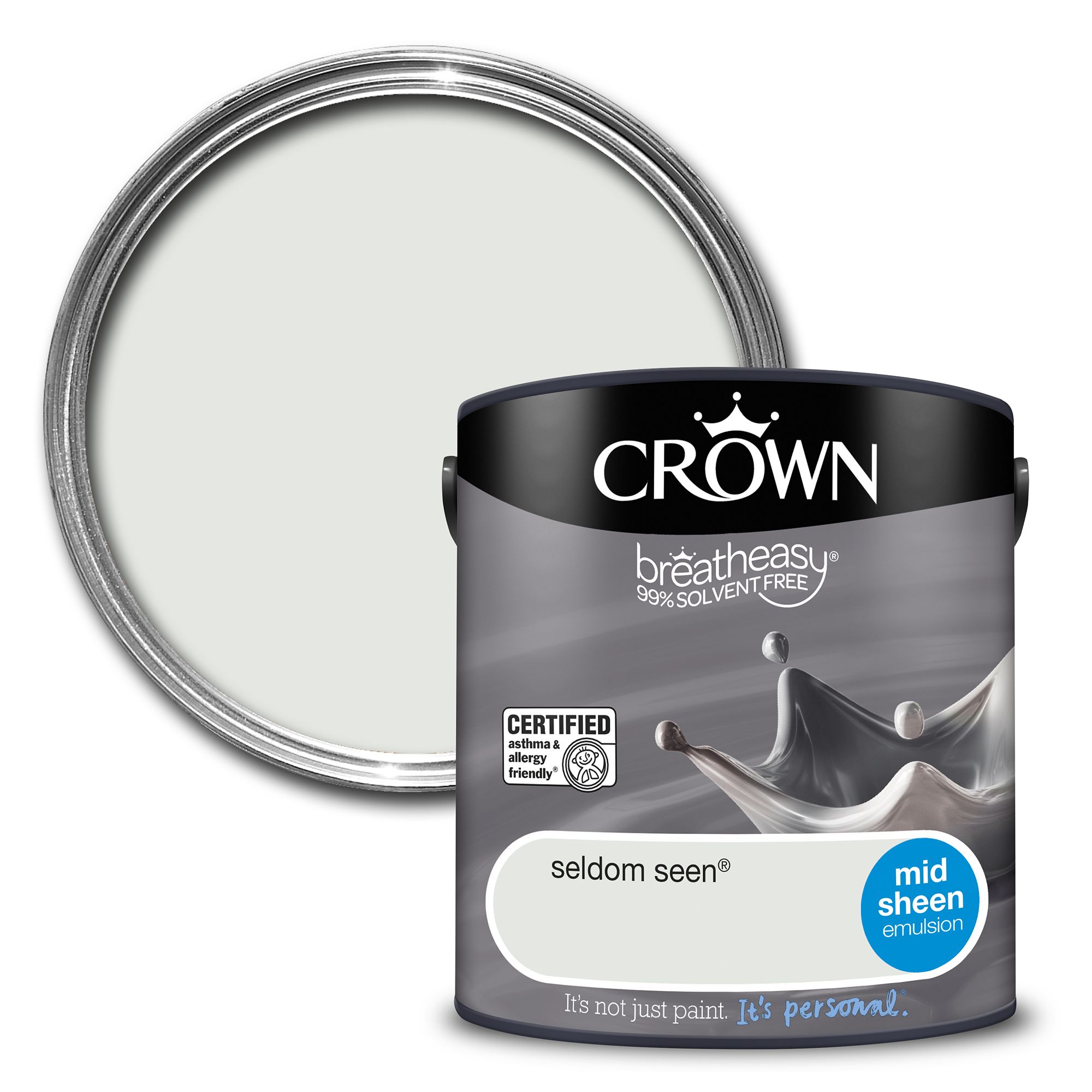 Crown Breatheasy Seldom seen Mid sheen Wall & ceiling Emulsion paint, 2.5L