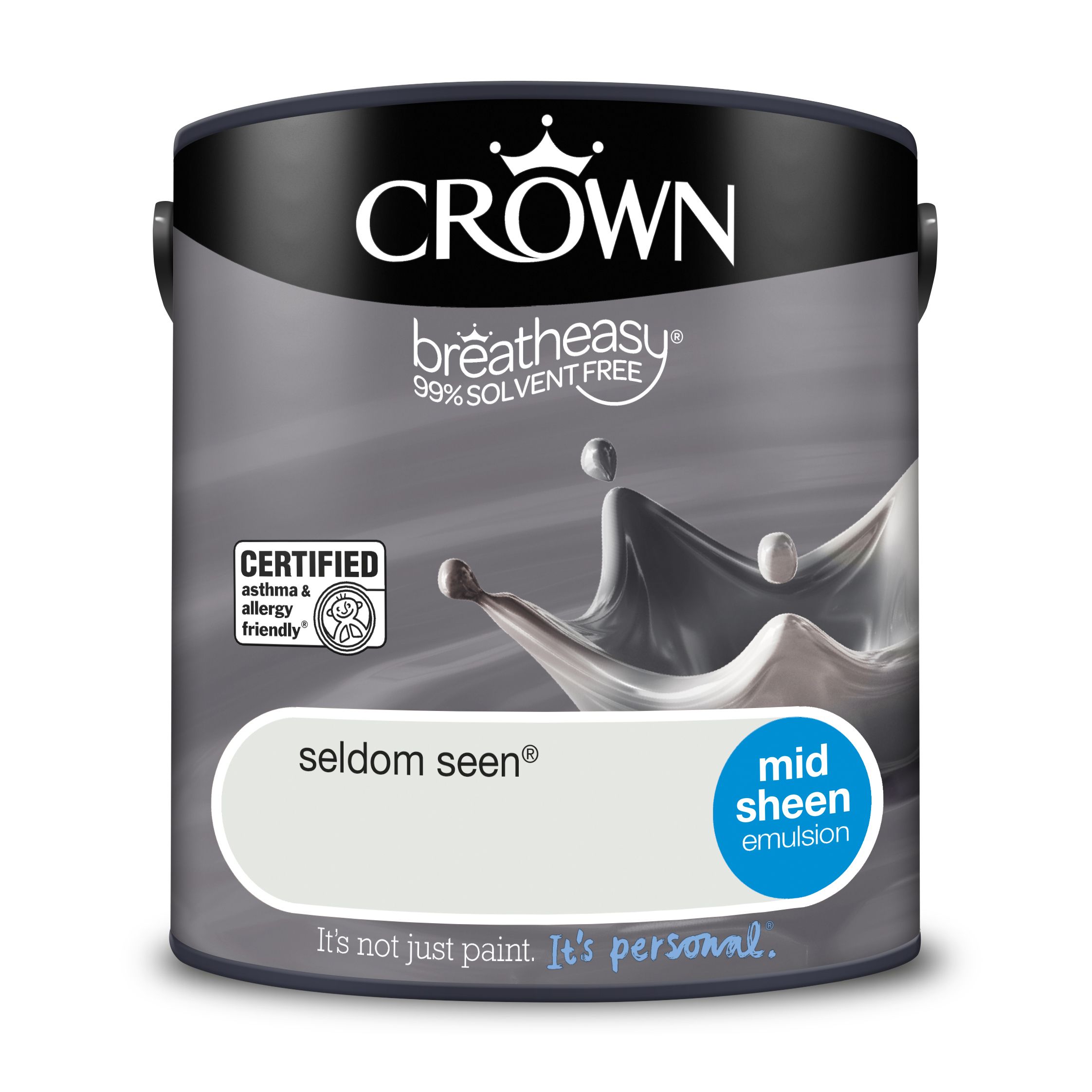 Crown Breatheasy Seldom seen Mid sheen Wall & ceiling Emulsion paint, 2.5L