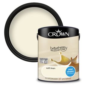 Crown Breatheasy Soft linen Mid sheen Emulsion paint, 5L