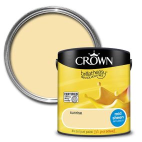 Crown Breatheasy Sunrise Mid sheen Emulsion paint, 2.5L