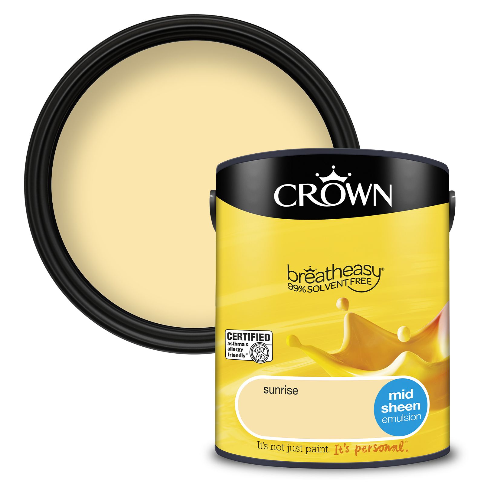 Crown Breatheasy Sunrise Mid Sheen Emulsion Paint, 5L | DIY At B&Q