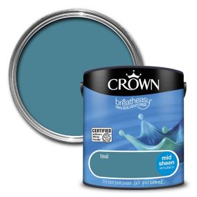 Crown Breatheasy Teal Mid sheen Emulsion paint, 2.5L