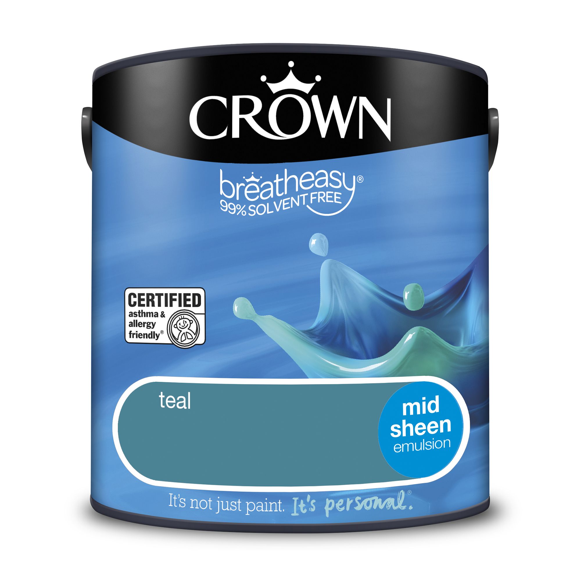 Crown Breatheasy Teal Mid sheen Emulsion paint, 2.5L