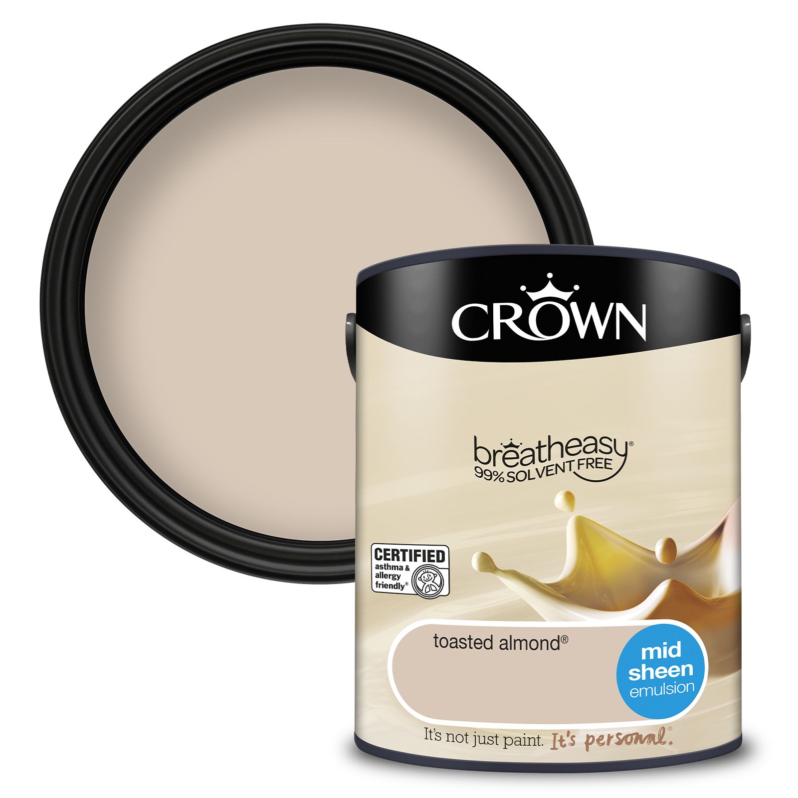 Crown Breatheasy Toasted almond Mid sheen Emulsion paint, 5L | DIY at B&Q