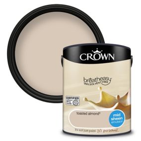 Crown Breatheasy Toasted almond Mid sheen Emulsion paint, 5L