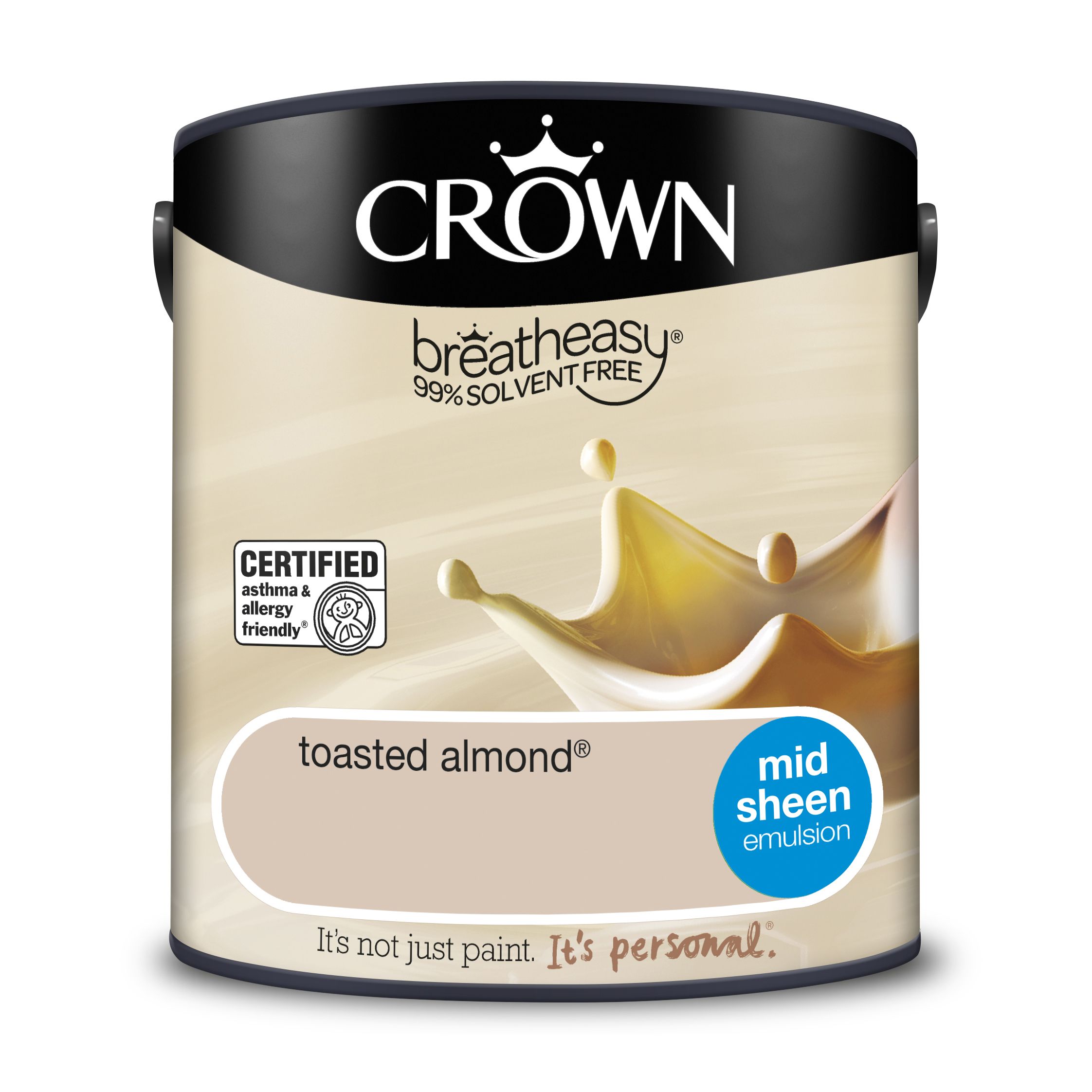Crown Breatheasy Toasted almond Mid sheen Wall & ceiling Emulsion paint, 2.5L