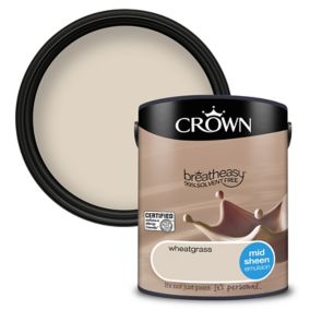 Crown Breatheasy Wheatgrass Mid sheen Emulsion paint, 5L