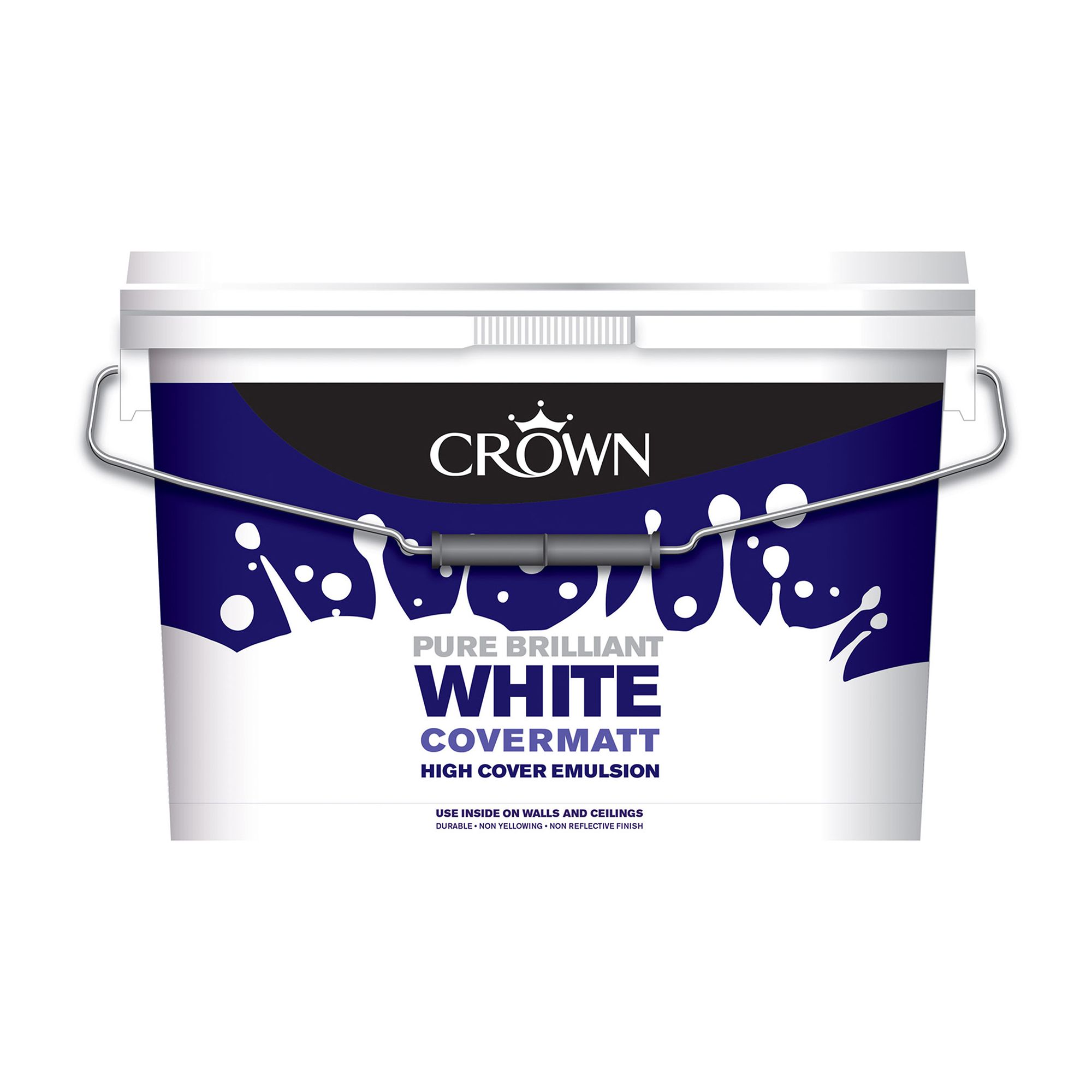 Crown Covermatt Pure brilliant white Matt Wall & ceiling Emulsion paint, 10L